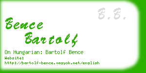 bence bartolf business card